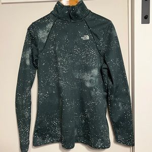 The North Face Pullover Green White Galaxy Print Quarter Zip Up